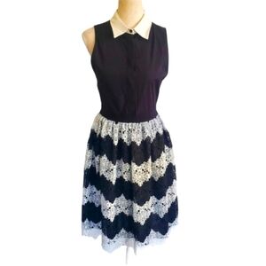 LAST CHANCE - Alice + Olivia Collared Crochet Lace Dress